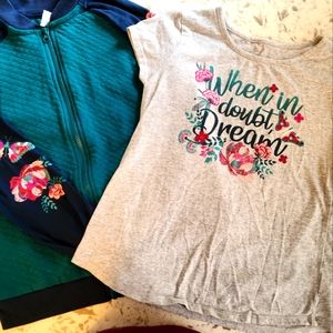 Girls Teal & Grey Jacket & Tee Set